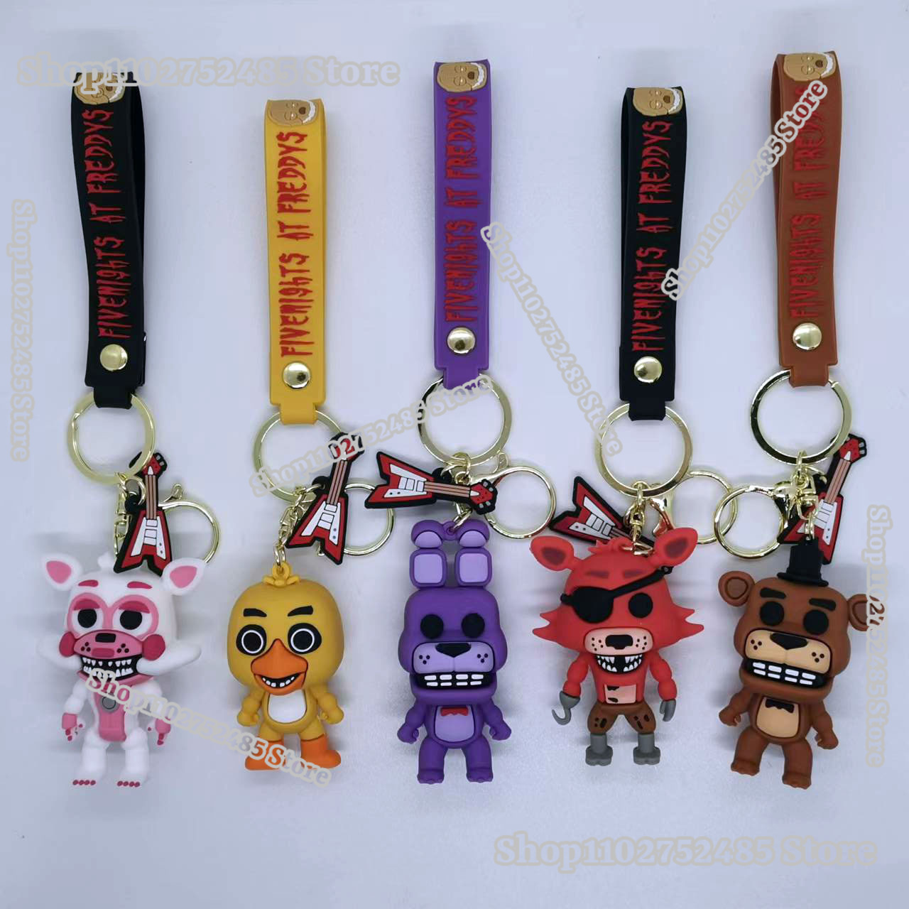 Car Accessories Papar - 5 шт. мультяшных аниме-брелоков FNAF, ужасающие