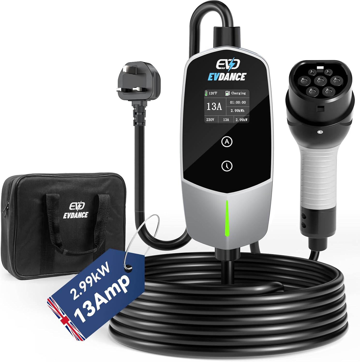 Car Accessories Uk - Портативное зарядное устройство EVDANCE для электромобилей,