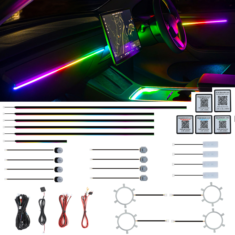 Led Interior Ambient Light - Заводской индивидуальный комплект светодиодной RGBIC-подсветки для